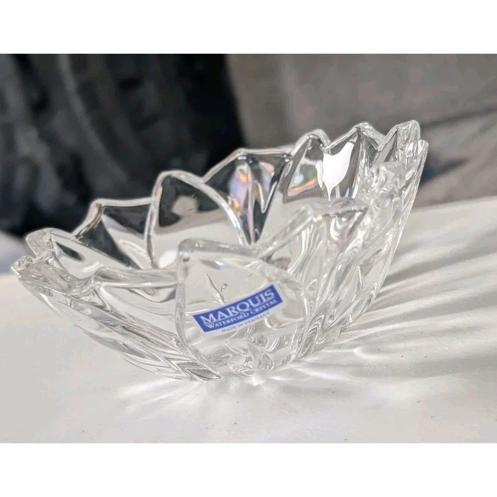 Marquis By Waterford Clear Glass Crystal Bowl Sweet Memories Floral Candy Dish